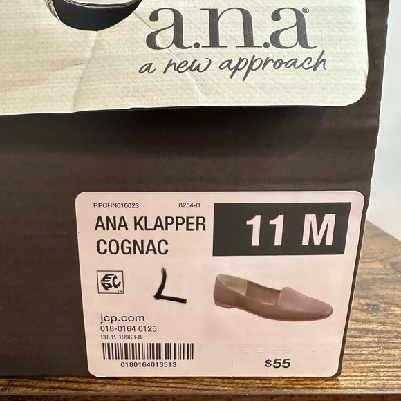 a.n.a KLAPPER COGNAC Flats NWT/box size 11M - Picture 4 of 4